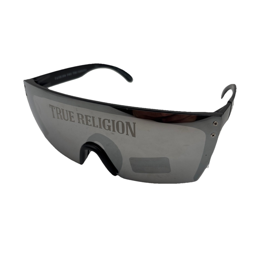 True Religion 100% UV Protection‎ Logo Shield Speckle Reflective Sunglasses